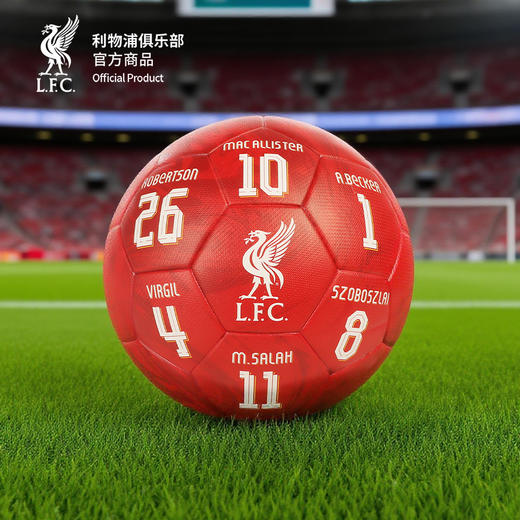【官方正版】利物浦俱乐部 | 红色印签5号足球金色印签萨拉赫索博范戴克 商品图0