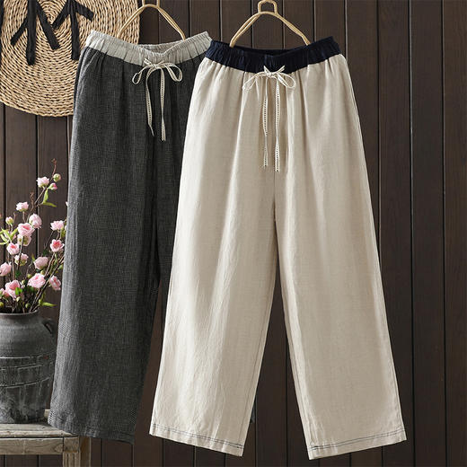 GYH 6212宽松慵懒格子款休闲裤休闲长裤 商品图0