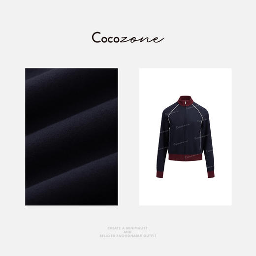 COCO ZONE 刘一一 简约复古撞色运动时髦拼接长袖外套 CD2A1882 商品图2