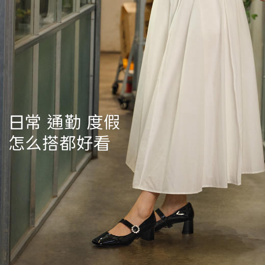 7or9-玛丽珍空气棉高跟鞋黑珍珠 商品图4