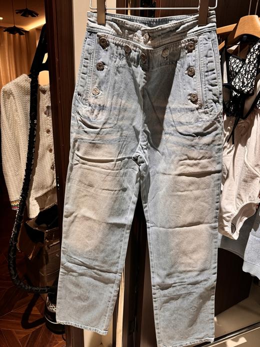 TY335-CHANEL香奈儿 水洗做旧纽扣休闲牛仔裤 女款 蓝色（PG*MM） 商品图0