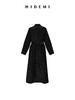 HIDEMI 黑色灯芯绒简约设计感腰带式风衣 商品缩略图1