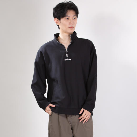 DRONKOO 2025 立领半拉链前后毛毡字母绣斜纹中厚卫衣 商品图1