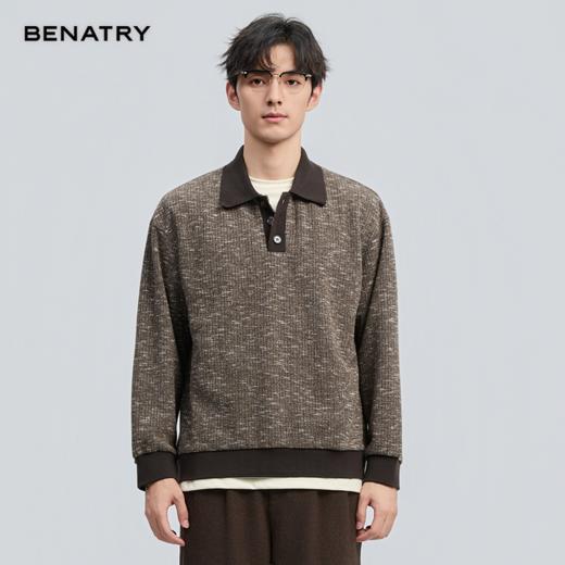 贝纳川2025秋季新品翻领POLO卫衣ECF324001 商品图4
