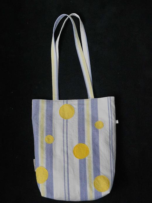 回声Echos/ 黄波点条纹单肩包【可双面背】 商品图0