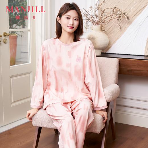 【商场同款】熳洁儿 早秋新款纯棉家居服圆领套装渲染25703229 商品图0