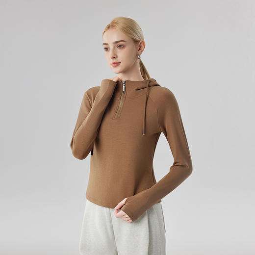 【合作款】女砂洗半拉链帽衫 商品图3
