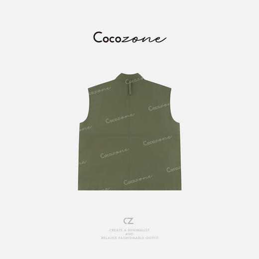 COCO ZONE 刘一一 复古抽绳立领工装叠穿无袖坎肩马甲CD2A0662 商品图1