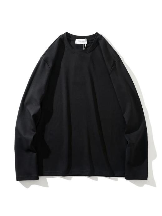 270克双面水柔棉弹力圆领打底衫 简约纯色百搭休闲直口长袖T！男女都可穿！ 商品图4