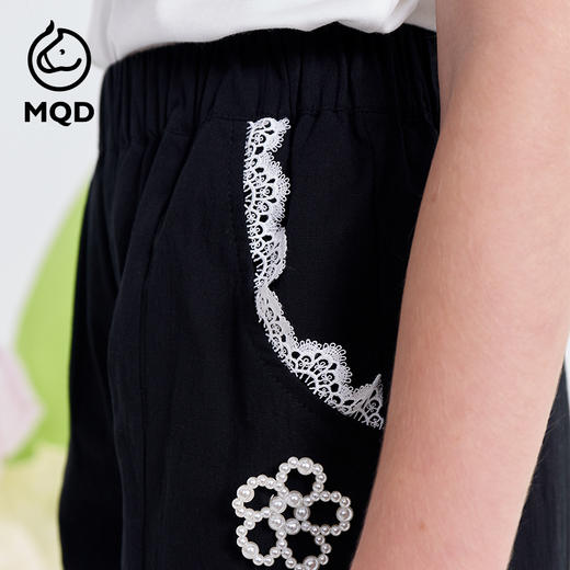 【MQD】女大童夏季时尚精致花边四分休闲裤 商品图1