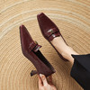 【预售5天】法式复古小方头细跟高跟鞋女真皮山茶花通勤气质工作鞋单鞋四季鞋JLY&18-398A 商品缩略图0