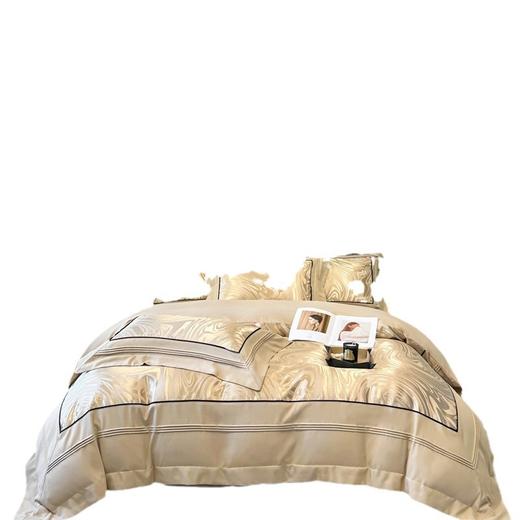 轻奢高级感色织提花四件套 秋冬全棉磨毛床单床笠 四季通用床上用品 商品图3