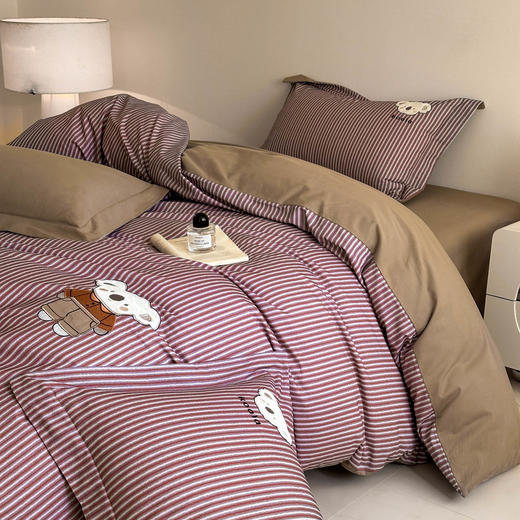 自然醒全棉磨毛卡通刺绣四件套HS 商品图2