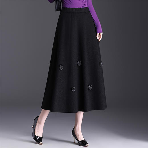 MYX垂坠感百褶大摆裙显瘦高腰蓬蓬裙2025年秋季新款长款时尚半身裙 商品图2