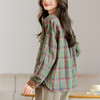 丁摩 复古格子衬衫女纯棉撞色女装显瘦大码秋季港风上衣5ZF-2153 商品缩略图0