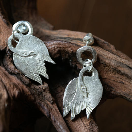 牧衣游 925银耳环复古文艺禅意气质简约 栖于风【不支持会员折】 商品图0