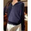 LIN BOUTIQUE 居家外穿两得 复古绞花慵懒针织拉链开衫外套女新款 商品缩略图1