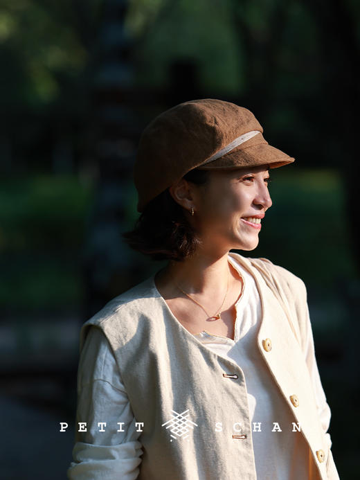 PETIT SCHAN小闪 #088 Little rascal 顽童 复古亚麻汉麻混纺报童帽 商品图1