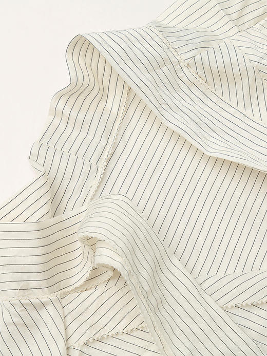 优雅气质款白色条纹蝴蝶结衬衫女 长袖通勤百搭上衣 商品图2