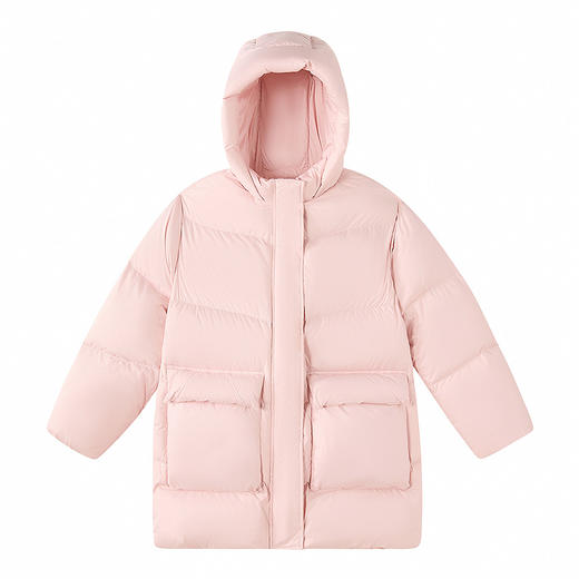 笛莎Deesha 童装女童羽绒服2025冬新款女童甜美基础泡芙中长款羽绒服 商品图4