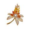 香槟色枫叶胸针胸花时尚奢华气质西装别针 商品缩略图3