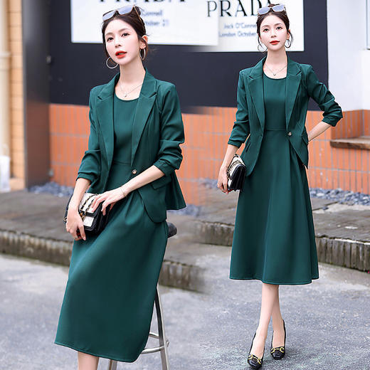 吊带裙西装外套两件套，百搭气质修身连衣裙两件套HR-HMQY2809 商品图3