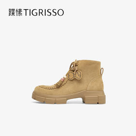 【云粉节】BF楼西高地蹀愫2025秋可拆饰扣袋鼠鞋厚底增高4.5马丁靴子吊牌价1698活动价1174