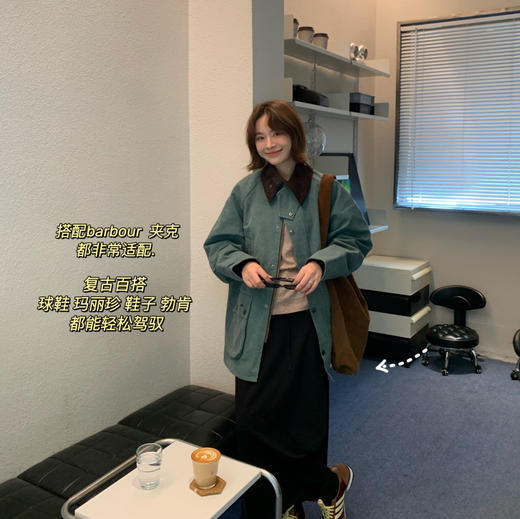 韩国订单🇰🇷混纺毛边圆长袖tee半身裙090606 商品图11