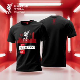 【官方正版】利物浦俱乐部 | 香港季前赛黑色T恤圆领纪念款短袖