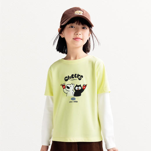 Annil联名款【阿耀和黑宝】男女童圆领长袖针织衫秋季新款安奈儿童装EM531713&EM531714 商品图2