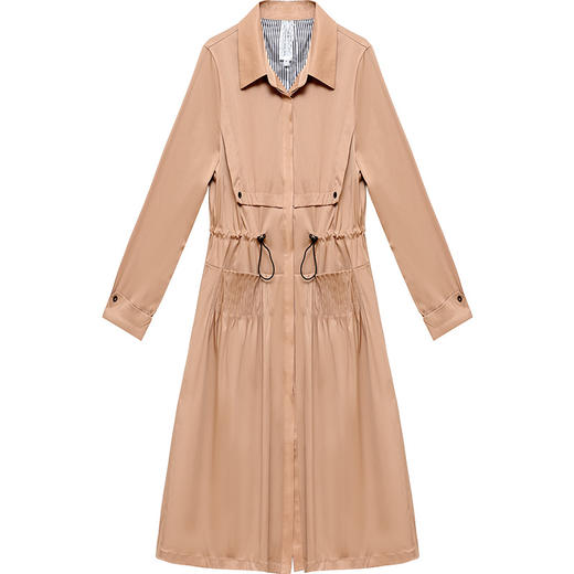 QYMLRX-1215C03-1-Y风衣女中长款英伦风外套春秋2025春秋新款气质时尚收腰中长款大衣 商品图4