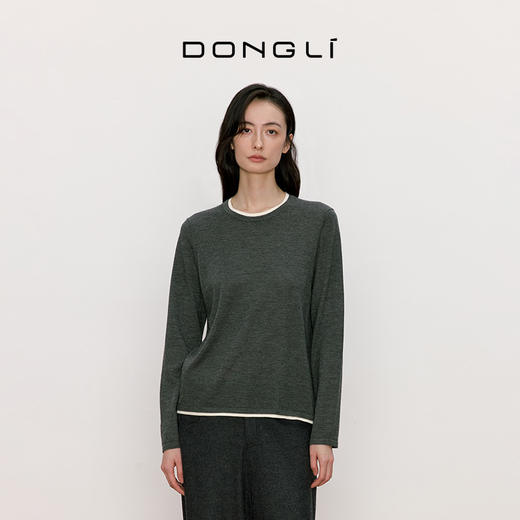 东黎 • 我不被驯化 旷野之歌 丝绒女士秋季圆领拼色套衫 5154 商品图2