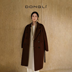 东黎 • 山羊绒女士秋冬中长款西服领宽松经典801大衣 4785