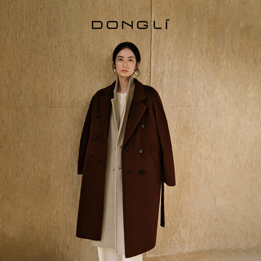 东黎 • 山羊绒女士秋冬中长款西服领宽松经典801大衣 4785 商品图0