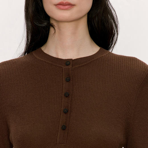 东黎 • 我不被驯化 精英亨利衫 丝绒女士秋季圆领长袖套衫 5354AN-A 商品图4