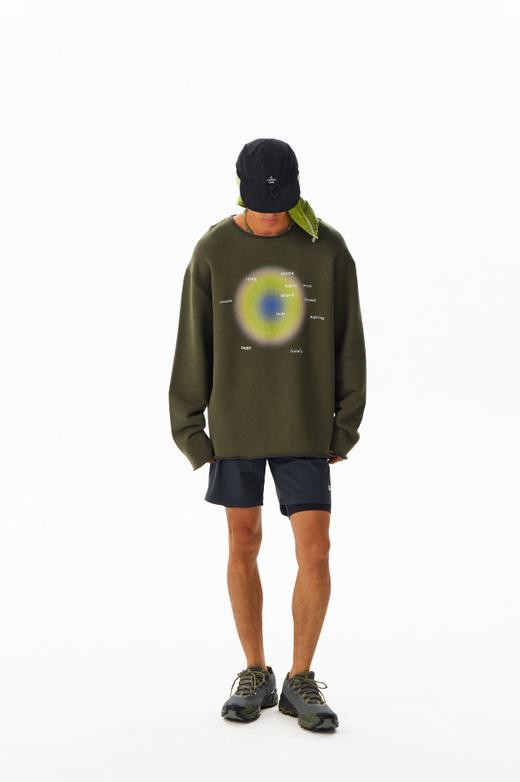 CryingCenter芥末撞色光环卷边瑜伽卫衣无螺纹宽松舒适纯棉男女款 商品图4