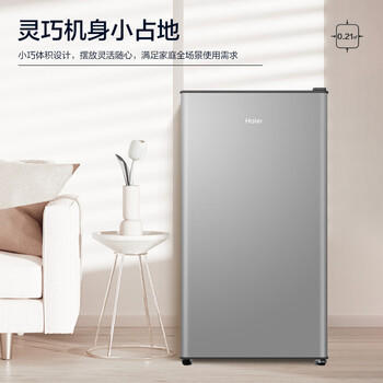 海尔（Haier）93L单门小户型冰箱一级能效抗菌净味三档可调软冷冻空间BC-93GHSDE0S9 商品图1