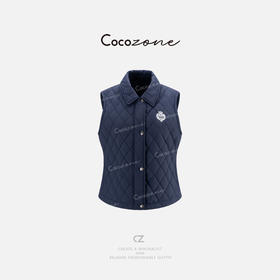 COCO ZONE 刘一一 翻领格菱纹单排扣出行通勤港风马甲 CD2A1828