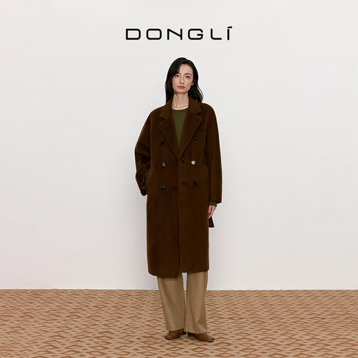 东黎 • 山羊绒女士秋冬中长款西服领宽松经典801大衣 4785 商品图3