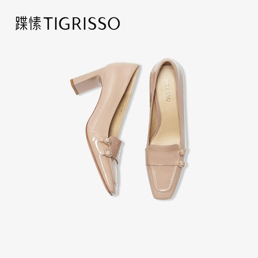 【云粉节】 BF楼蹀愫2025年秋季新款漆皮高跟气质优雅浅口单鞋方头女鞋吊牌价1498活动价999 商品图2