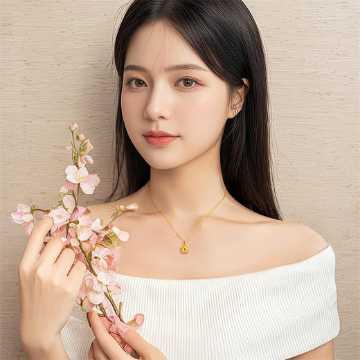 【积分抵值】足金灵转八宝吊坠 黄金新中式可转动宝罗盘挂坠MEMORA诗普琳HP877401 商品图1