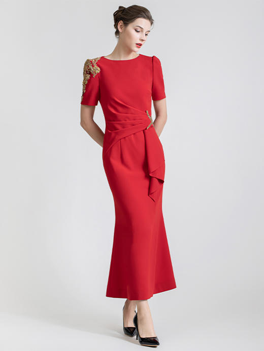 LIZZY{婚宴}精致优雅高定重工礼服连衣裙7435 商品图1