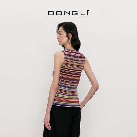 东黎 • 我不被驯化 里希特条纹 山羊绒女士秋季彩条背心 5364 商品图4