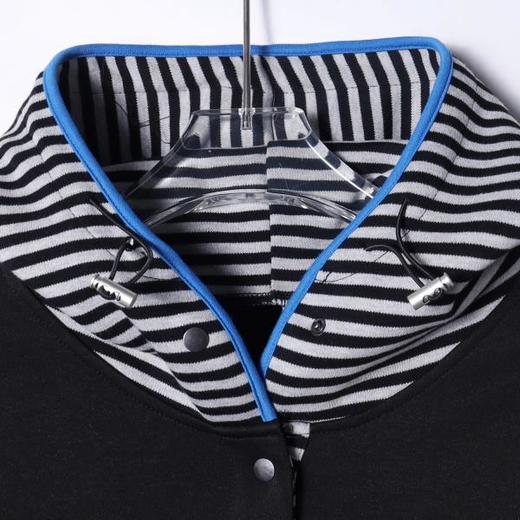 25157SDSA男士秋冬新款痞帅男装简约拼接按扣连帽卫衣时尚运动套头上衣 商品图2