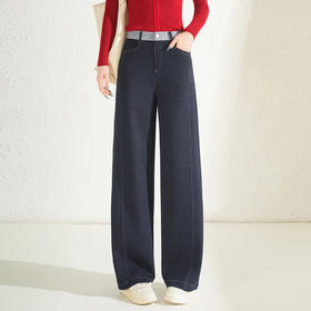 QYM 5235-Y牛仔裤宽松垂感阔腿裤直筒休闲裤