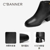 【静音系列】千百度粗高跟羊皮靴女时装靴增高短靴子A25576531 商品缩略图3