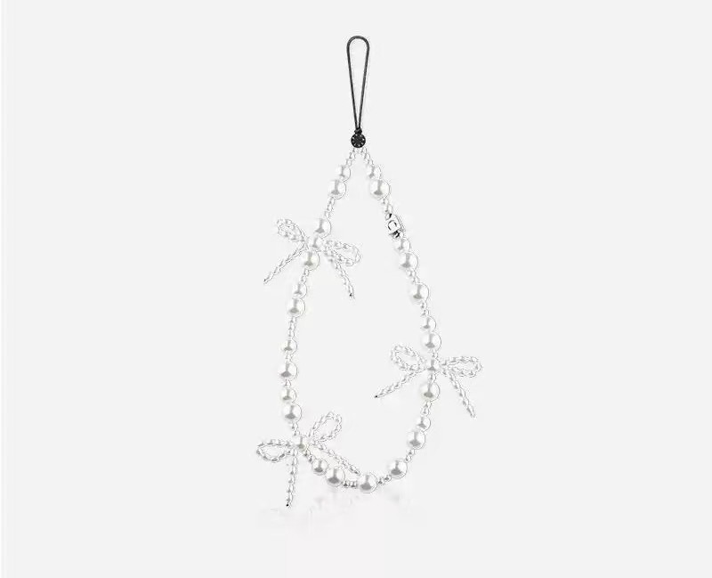 精美蝴蝶结珍珠手机挂绳（换购不退不换，一口价）