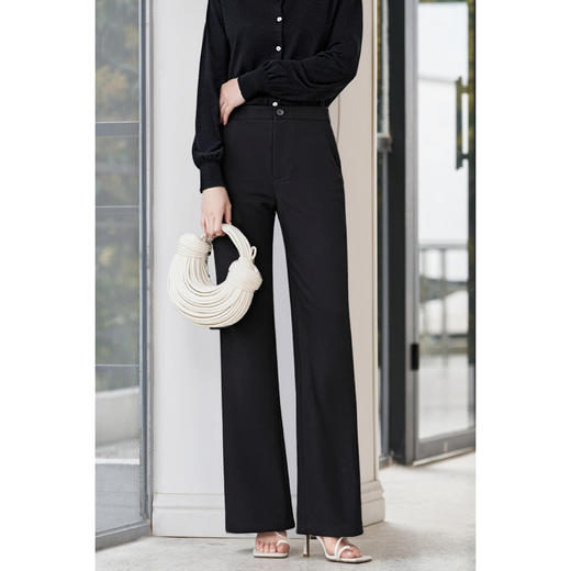 轻职西裤 米思阳2026春新款黑色西装裤职业长裤正装裤高级感垂感高腰直筒裤子女4339 商品图2