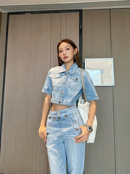 TY335-CHANEL香奈儿 水洗做旧纽扣休闲牛仔裤 女款 蓝色（PG*MM） 商品图2