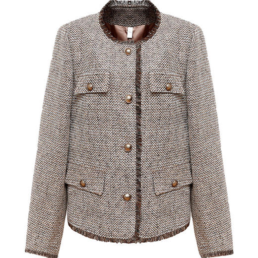 QYM G2403-Y小香风外套单排扣休闲上衣 商品图4